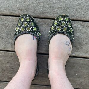 Dubai jeweled slip ons, one of a kind RARE, size 7.5